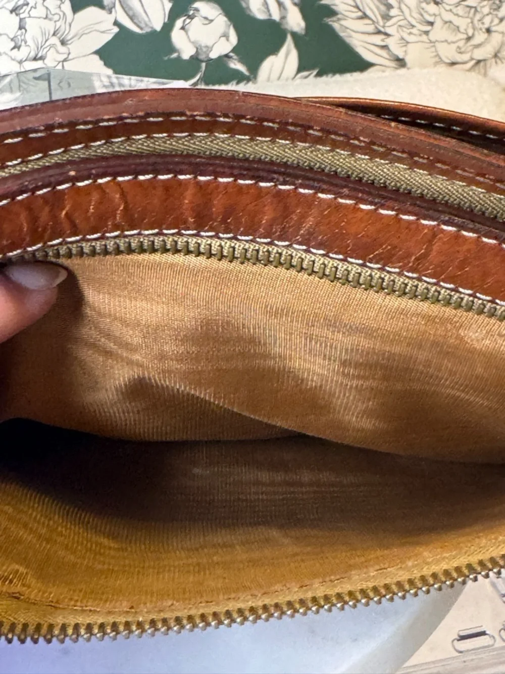 Celine Authentic Brown Patterned Wristlet  with Tan Leather Trim EUC - Picture 12 of 12